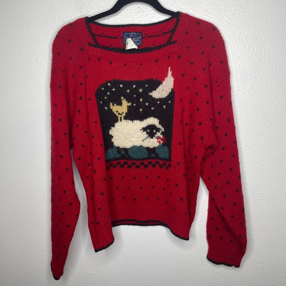 Woolrich Woman Vintage Wool Bedtime Sheep Sweater size XL